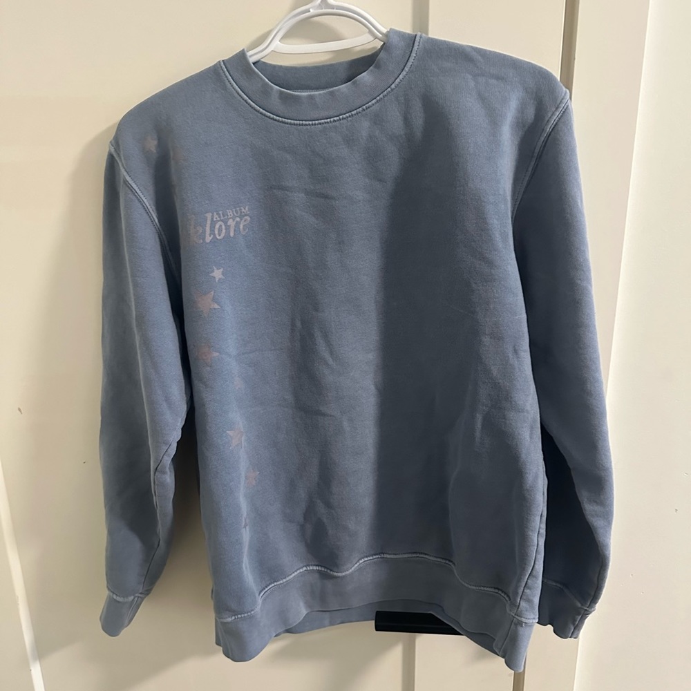 Blue folklore cardigan crewneck sweater
